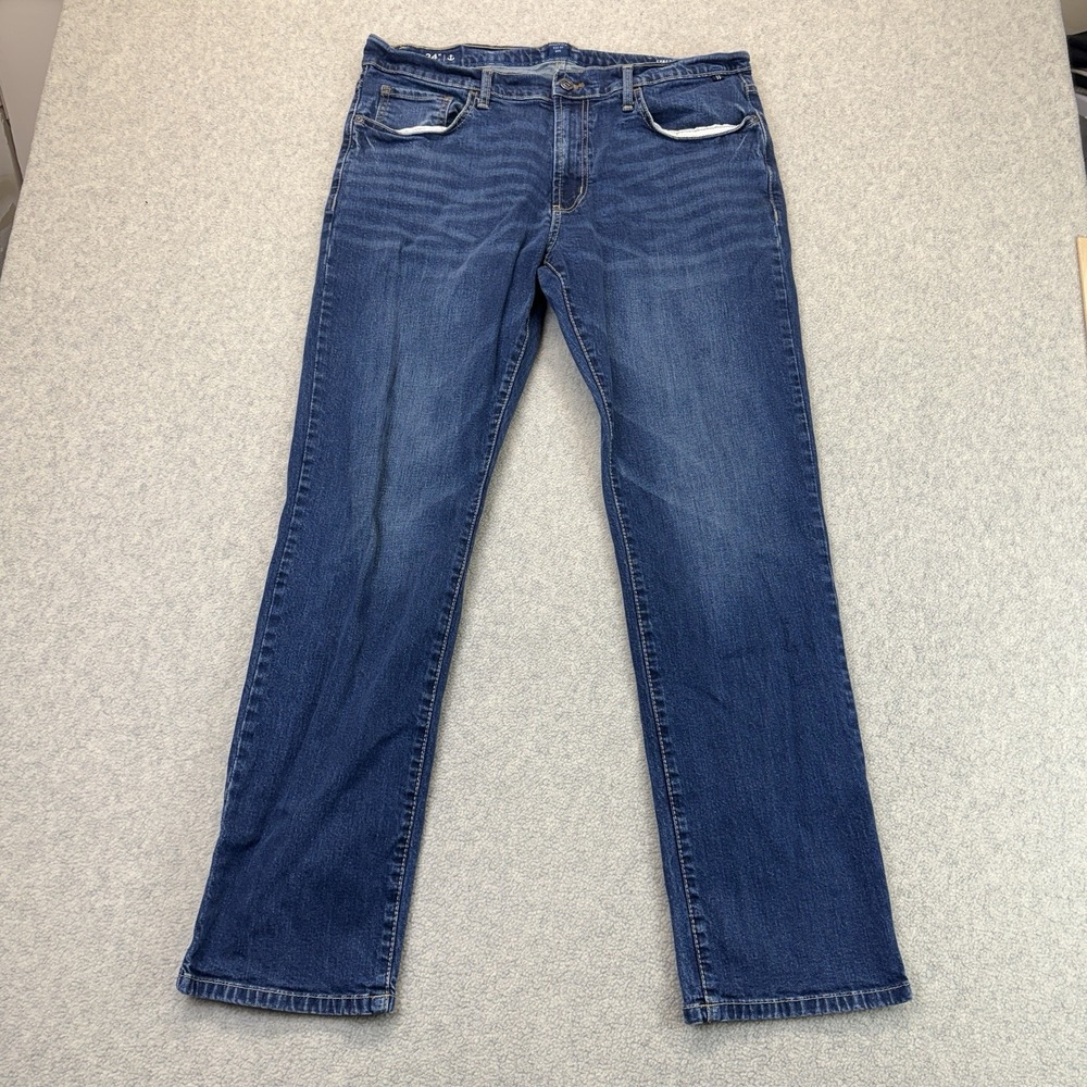 Nautica Men's 34x32 Straight Fit Stretch Jeans Dark Wash Denim Pants